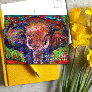 Postal Saludos del lado salvaje Resumen Elefante