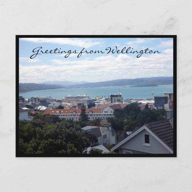 Postal saludos del puerto de wellington (Anverso)
