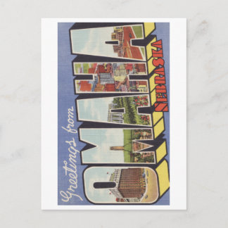 Postal Saludos del tema grande del vintage de la letra