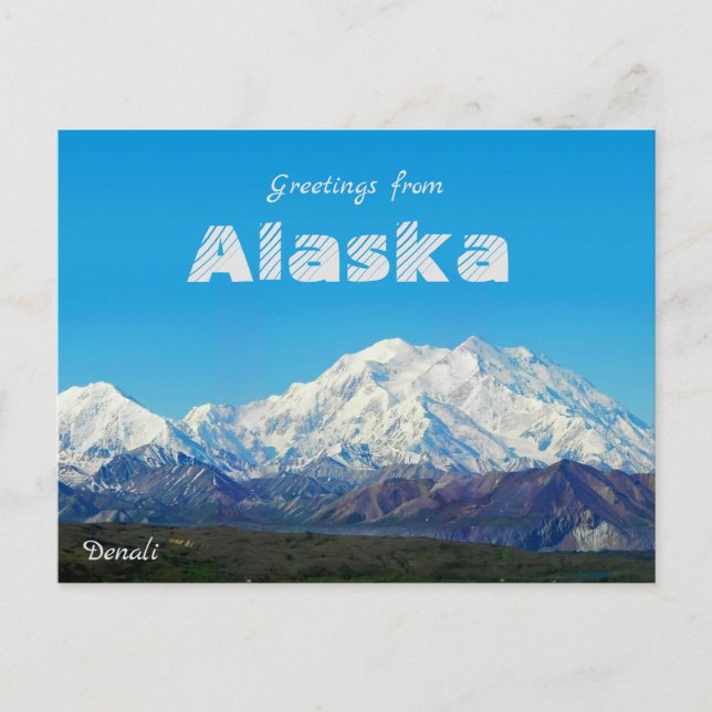 Postal Saludos desde Alaska Denali Post Card Scenic (Anverso)