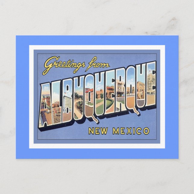 Postal Saludos desde Albuquerque, Nuevo México (Anverso)