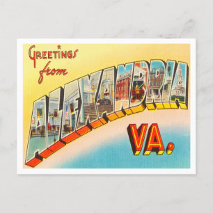 Postal Saludos desde Alejandría, Virginia Vintage Travel