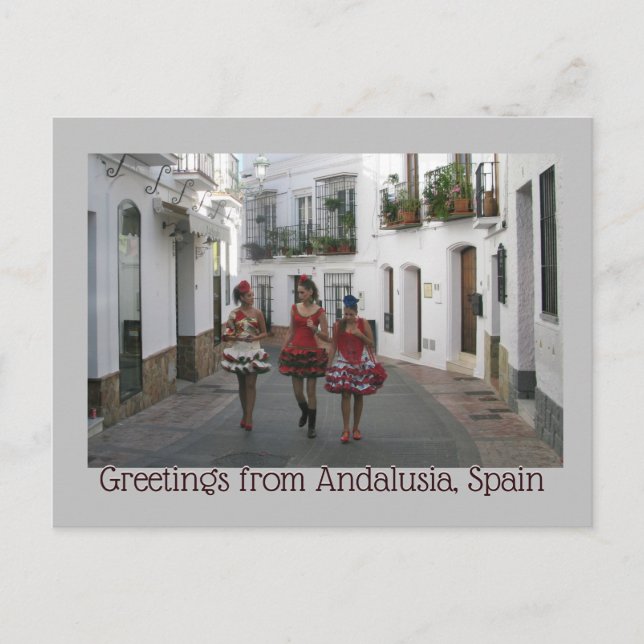 Postal Saludos desde Andalucía, España (Anverso)