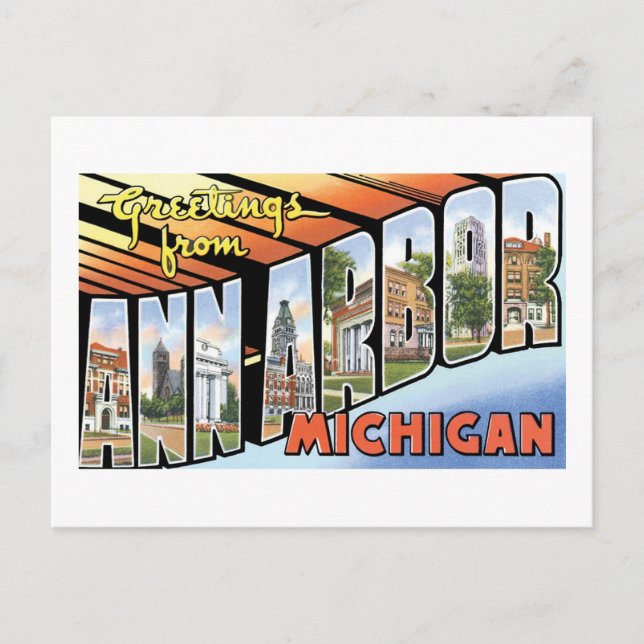 Postal Saludos desde Ann Arbor, Michigan (Anverso)