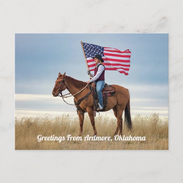 Postal Saludos desde Ardmore,Oklahoma (Anverso)