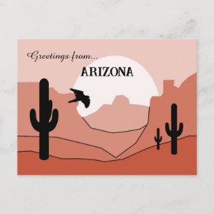 Postal Saludos desde Arizona State Sunny Earth Tones 