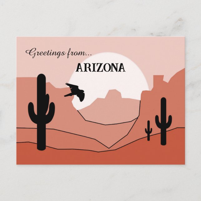 Postal Saludos desde Arizona State Sunny Earth Tones  (Anverso)