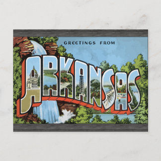 Postal Saludos desde Arkansas, Vintage