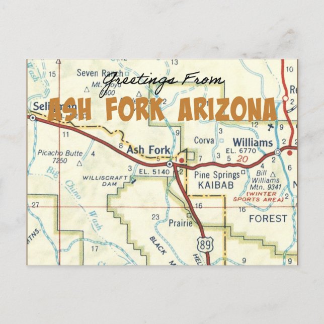 Postal Saludos Desde Ash Fork Arizona (Anverso)