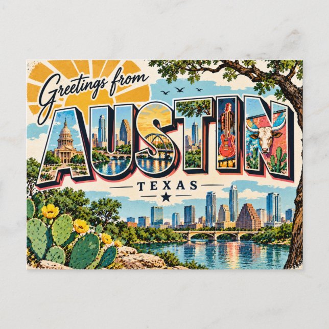 Postal Saludos desde Austin Texas (Anverso)