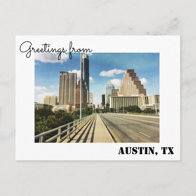 Postal Saludos desde Austin, Texas Postcard (Anverso)