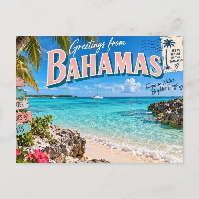 Postal Saludos desde Bahamas (Anverso)