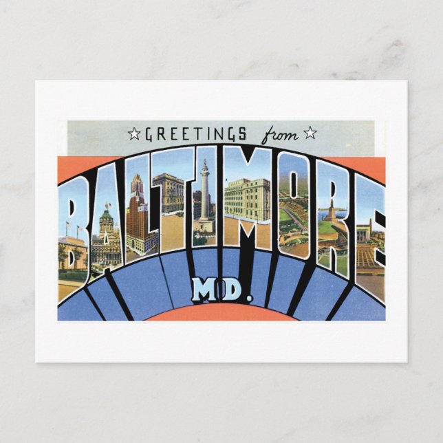 Postal Saludos desde Baltimore, Maryland (Anverso)