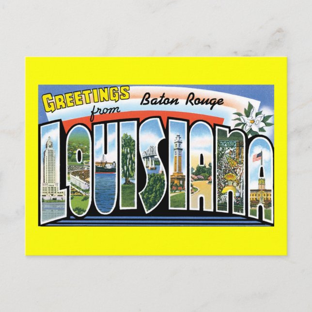 Postal Saludos desde Baton Rouge, Luisiana (Anverso)