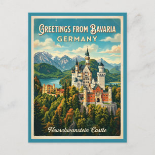 Postal Saludos desde Baviera Alemania Neuschwanstein 