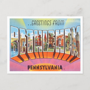 Postal Saludos desde Belén, Pennsylvania Travel