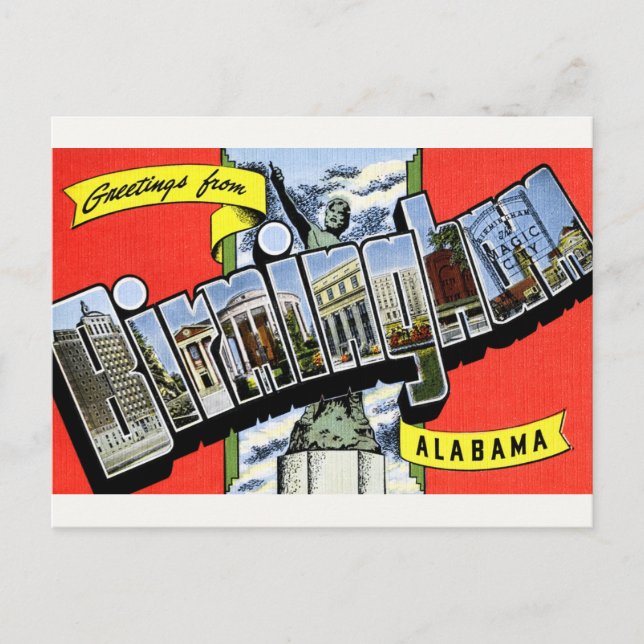 Postal Saludos desde Birmingham, AL Postcard (Anverso)