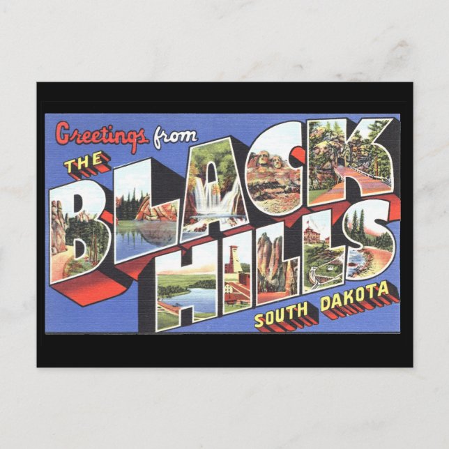 Postal Saludos desde Black Hills Dakota del Sur (Anverso)