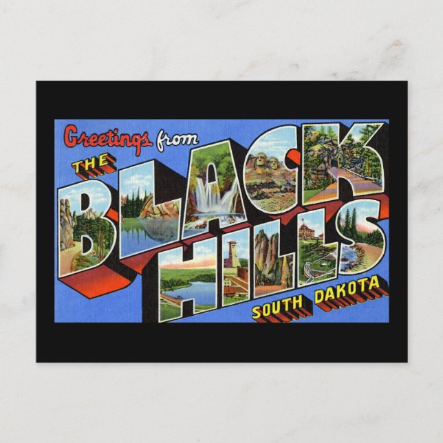 Postal Saludos desde Black Hills Dakota del Sur (Anverso)
