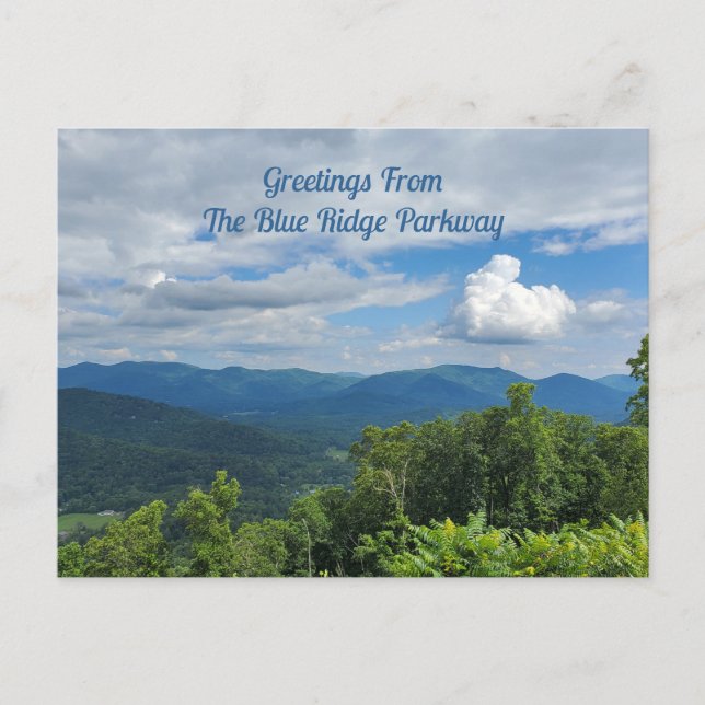 Postal Saludos Desde Blue Ridge Parkway Carolina Del Nort (Anverso)