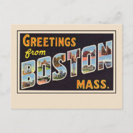 Postal Saludos desde Boston, Mass Carta Grande Vintage