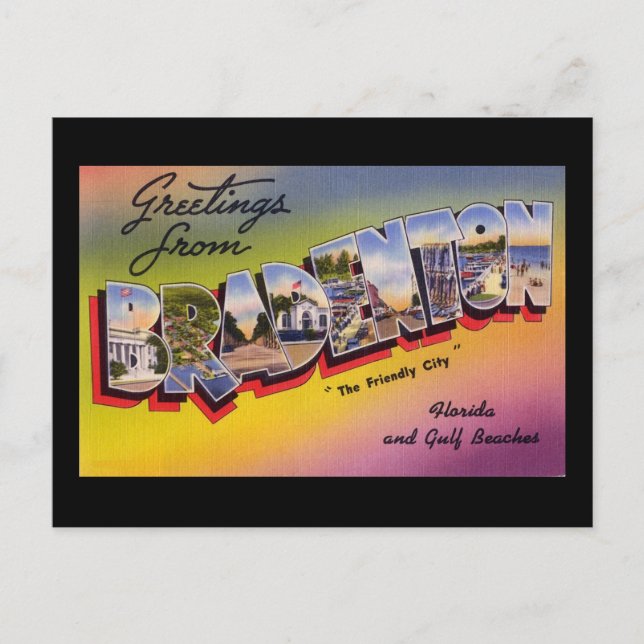 Postal Saludos desde Bradenton Florida (Anverso)