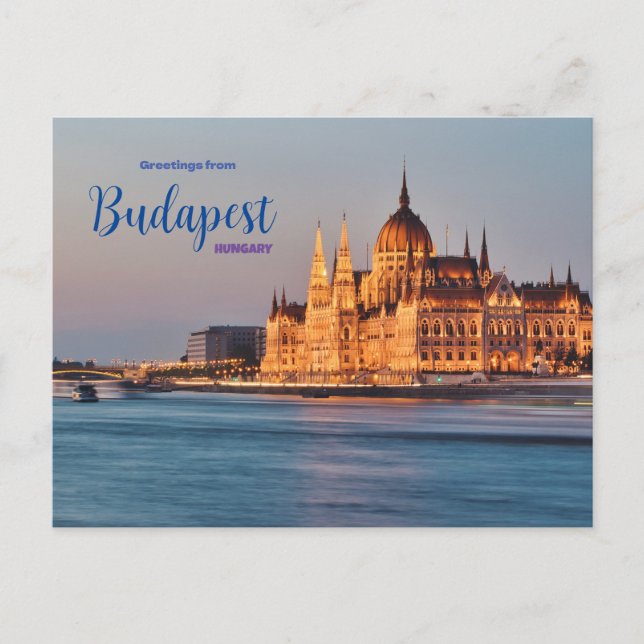 Postal Saludos desde Budapest Hungría Postcard Scenic (Anverso)
