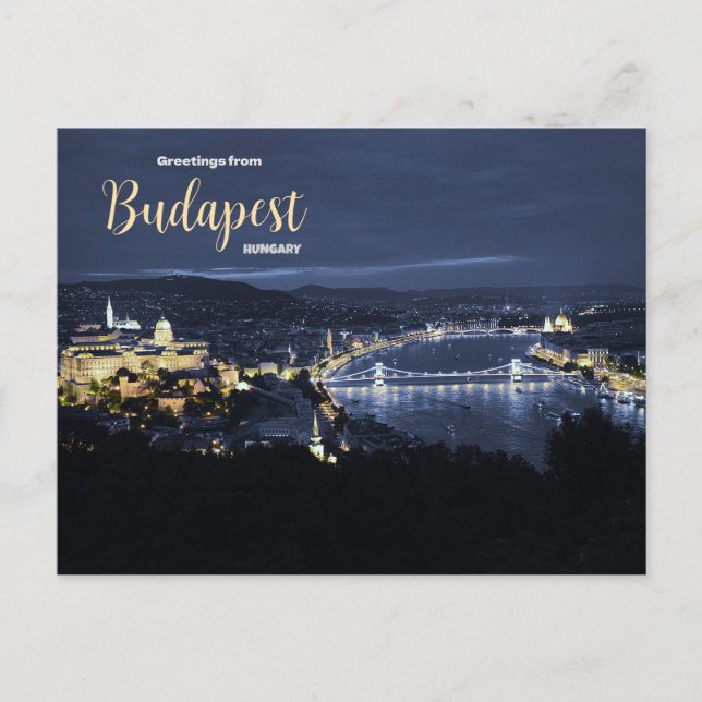 Postal Saludos desde Budapest Hungría Viajes   (Anverso)