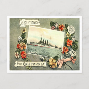 Postal Saludos desde California Vintage Travel