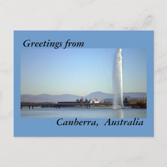 Postal Saludos desde Canberra, Australia (Anverso)