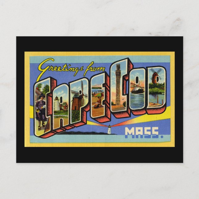 Postal Saludos desde Cape Cod Massachusetts (Anverso)