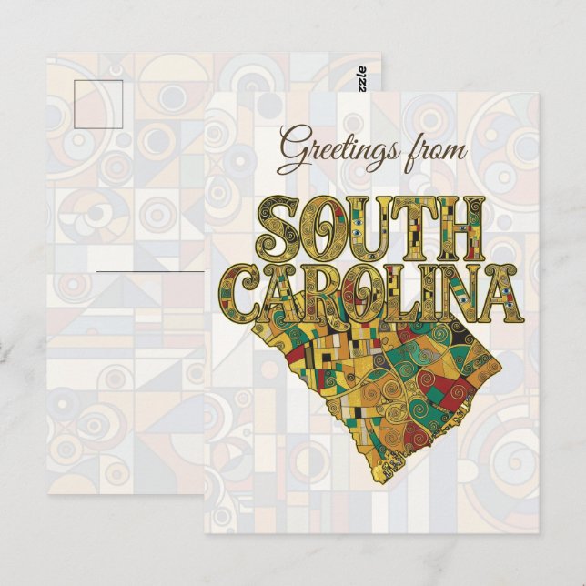Postal Saludos desde Carolina del Sur (Anverso / Reverso)