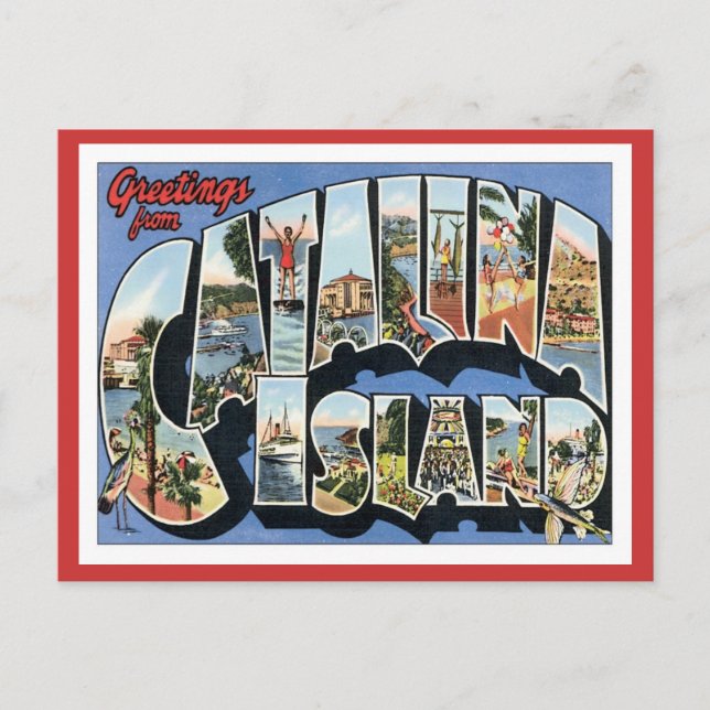 Postal Saludos desde Catalina Island California (Anverso)