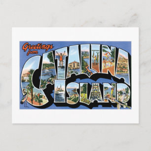 Postal Saludos desde Catalina Island, California Retro