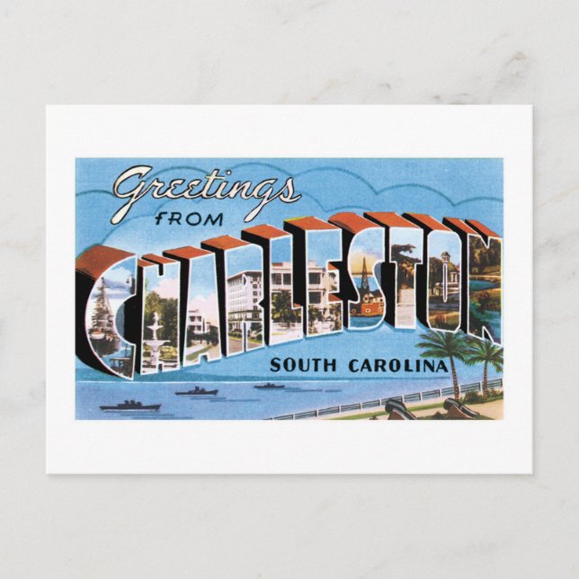 Postal ¡Saludos desde Charleston, Carolina del Sur! (Anverso)