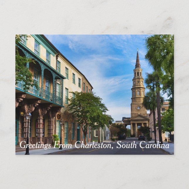 Postal Saludos desde Charleston, Carolina del Sur (Anverso)