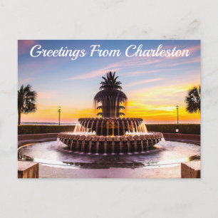 Postal Saludos Desde Charleston, Carolina Del Sur