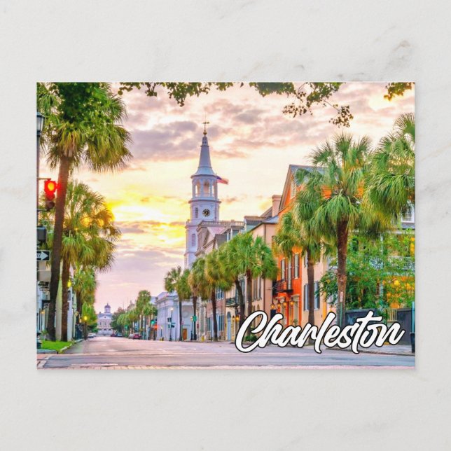 Postal Saludos desde Charleston, Carolina del Sur, Estado (Anverso)