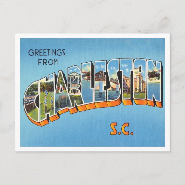 Postal Saludos desde Charleston, Carolina del Sur Viaje (Anverso)
