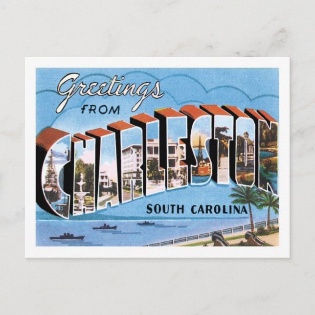Postal Saludos desde Charleston South Carolina US City (Anverso)