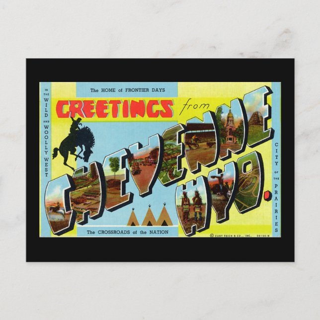 Postal Saludos desde Cheyenne Wyoming (Anverso)