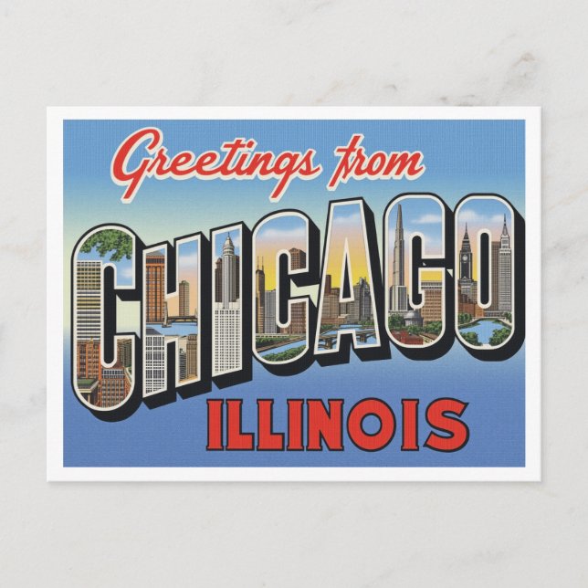 Postal Saludos desde Chicago IL (Anverso)