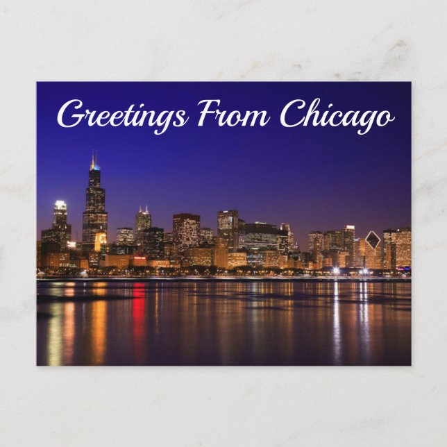 Postal Saludos Desde Chicago, Illinois (Anverso)