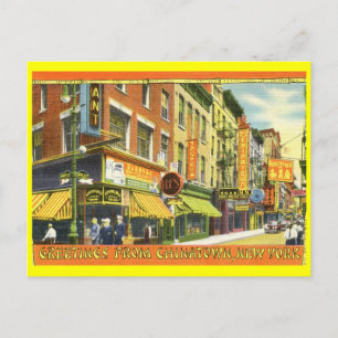 Postal Saludos desde Chinatown, New York City Vintage