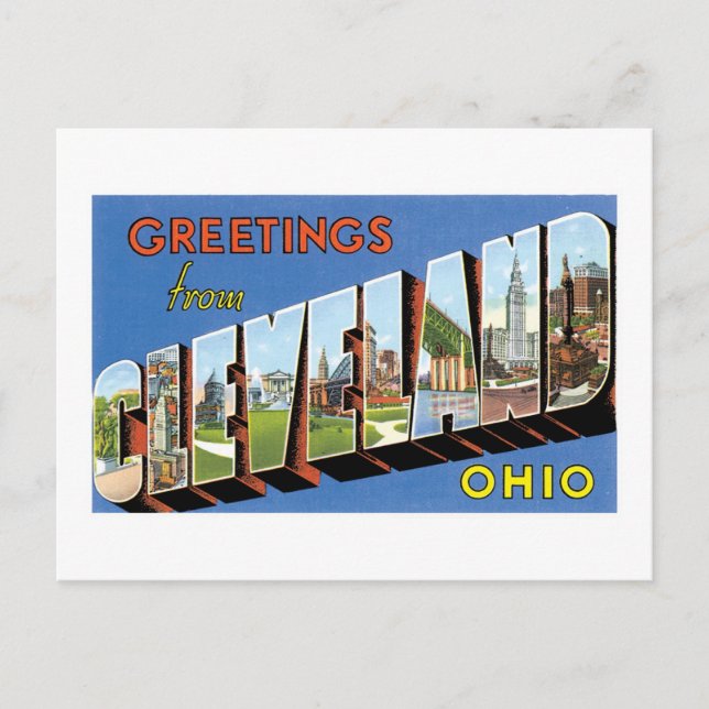 Postal Saludos desde Cleveland, Ohio (Anverso)