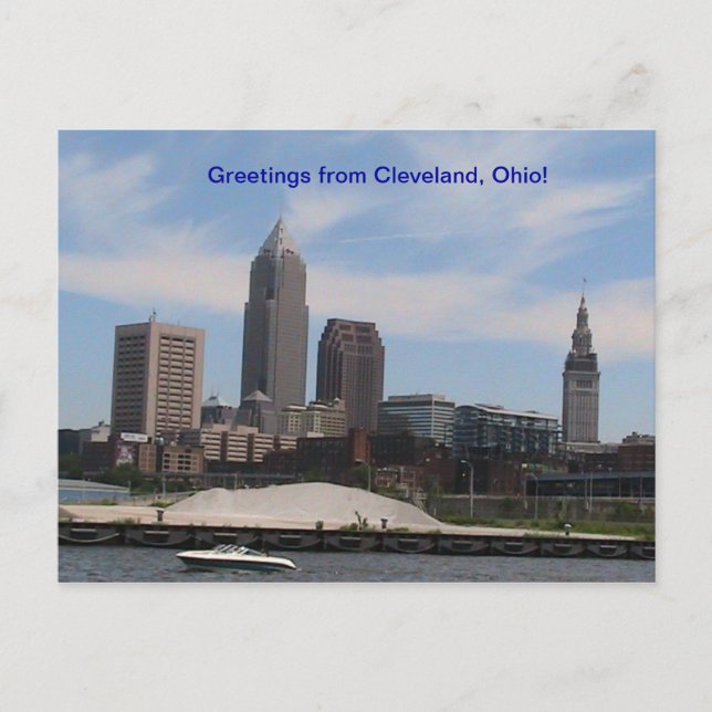 Postal Saludos desde Cleveland Ohio (Skyline) (Anverso)