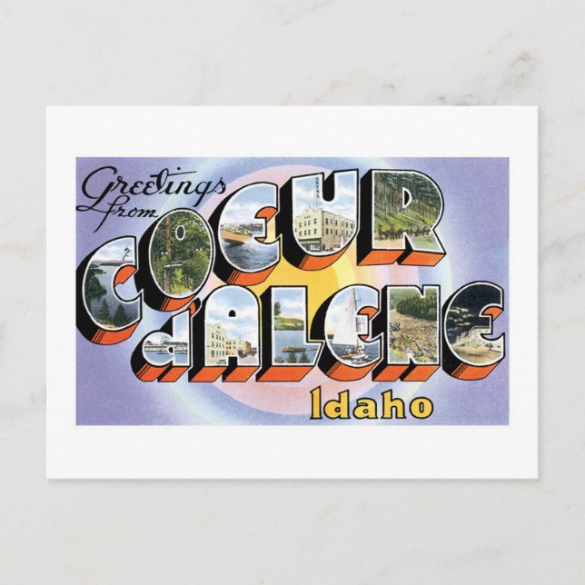 Postal Saludos desde Coeur D Alene (Anverso)