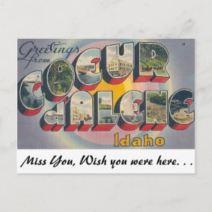 Postal Saludos desde Coeur d'Alene, Idaho