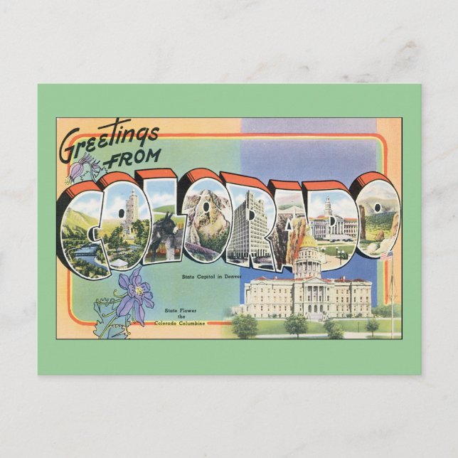 Postal Saludos desde Colorado (Anverso)