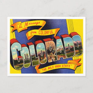 Postal Saludos desde Colorado, el estado alto de la Milla